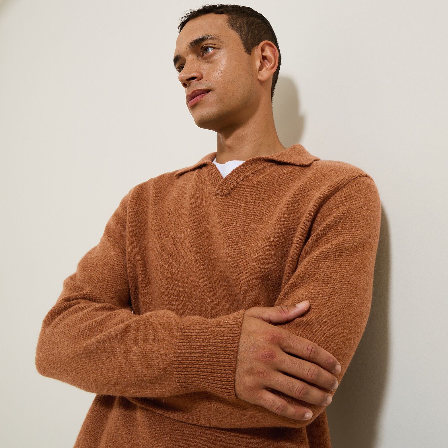 Polo in tricot met resortkraag