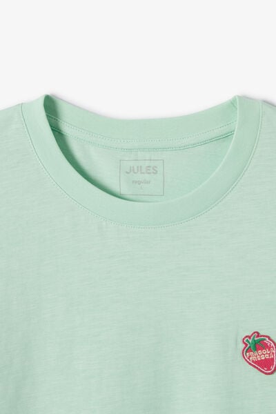 Tee shirt mati&egrave;re flamm&eacute;e broderie poitrine