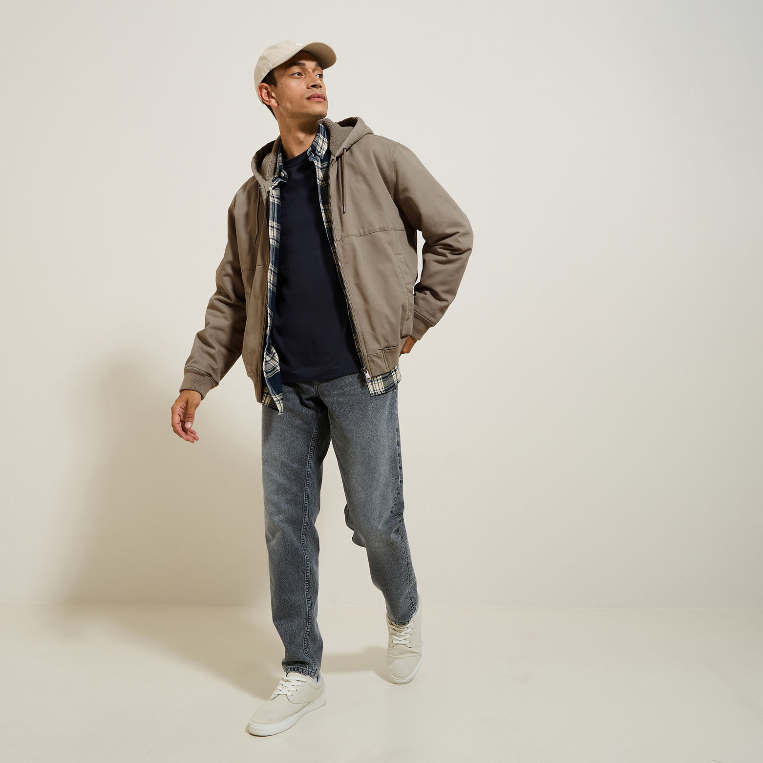 Blouson &agrave; capuche en coton