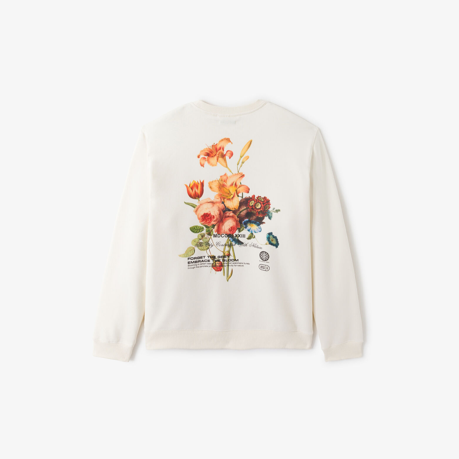 Sweater ronde hals met bloemenprint
