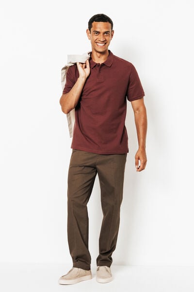 Effen polo in piqu&eacute;katoen met korte mouwen