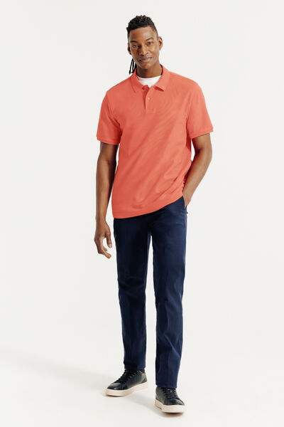 Polo manches courtes piqu&eacute; uni