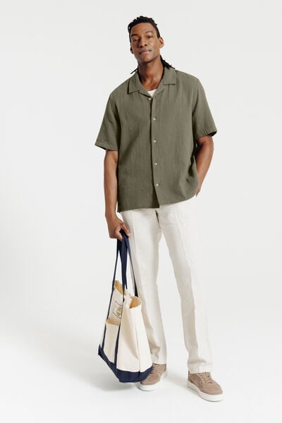 Chemisette en gaze de coton col requin