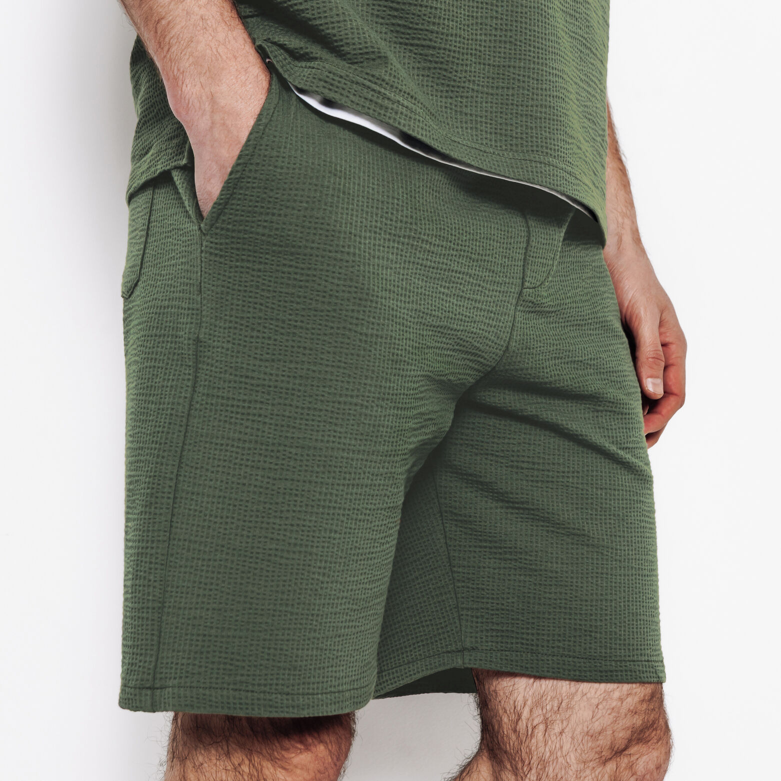 Bermuda en maille seersucker