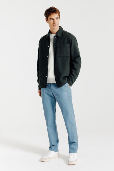 Pull col rond jeux de points fantaisie