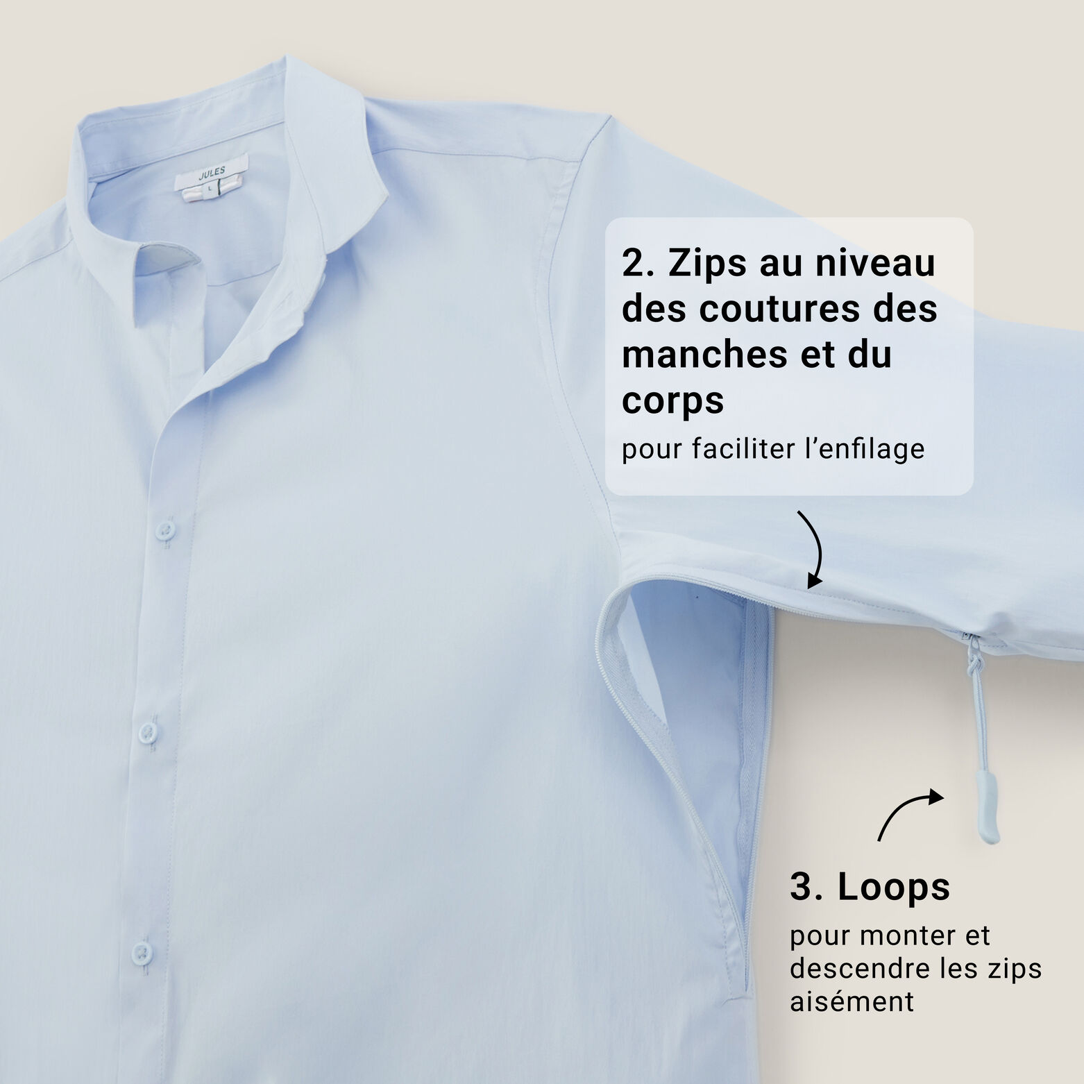 Chemise pour personne &agrave; mobilit&eacute; r&eacute;duite