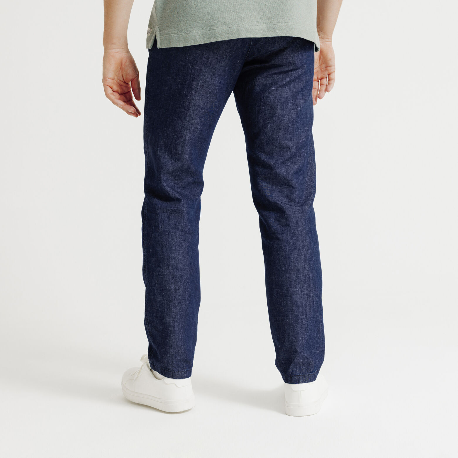 Relax jeans met linnen