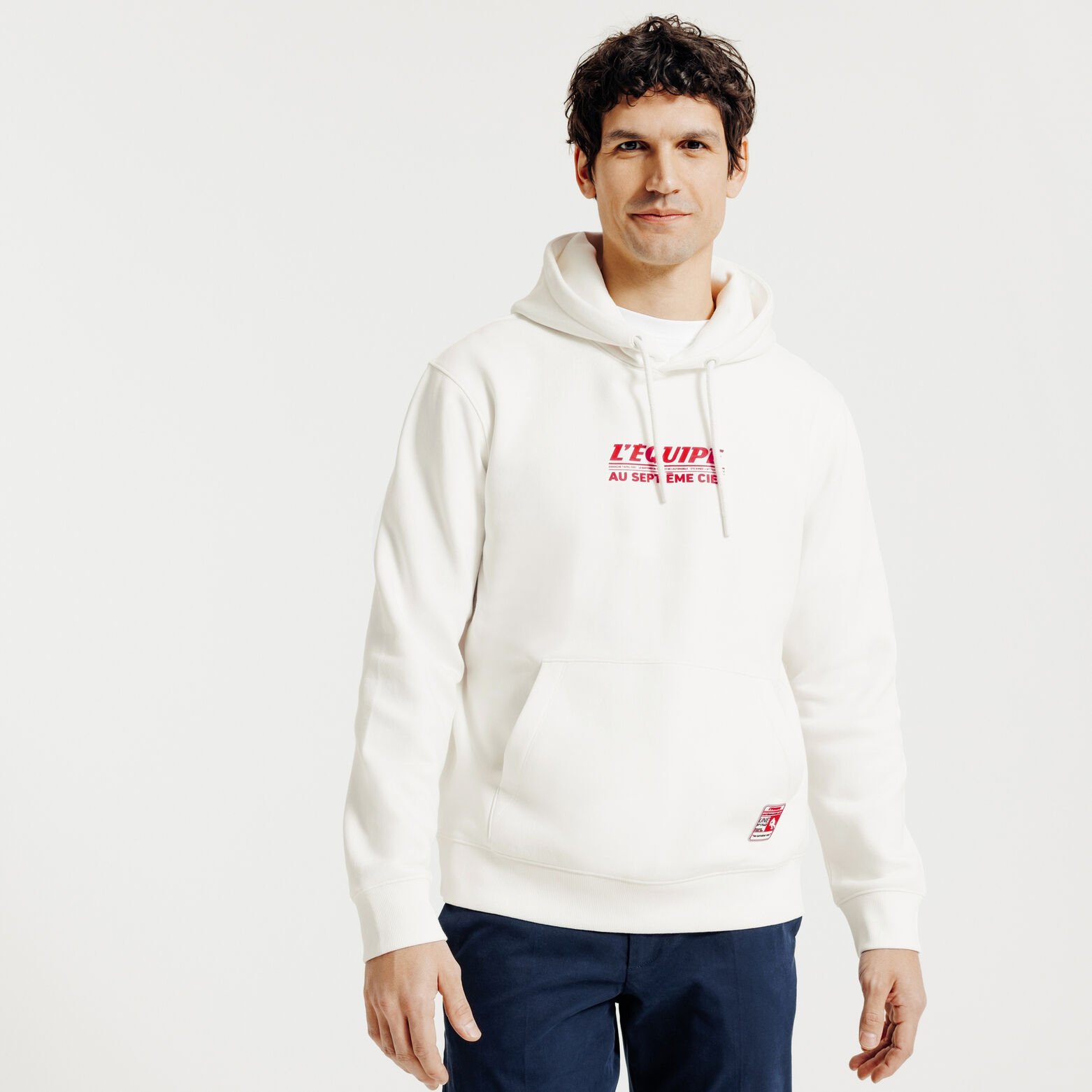 Sweat &agrave; capuche imprim&eacute; licence L'&Eacute;quipe