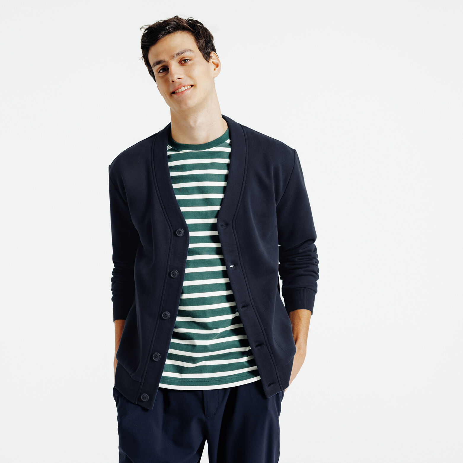 Sweat cardigan &agrave; boutons