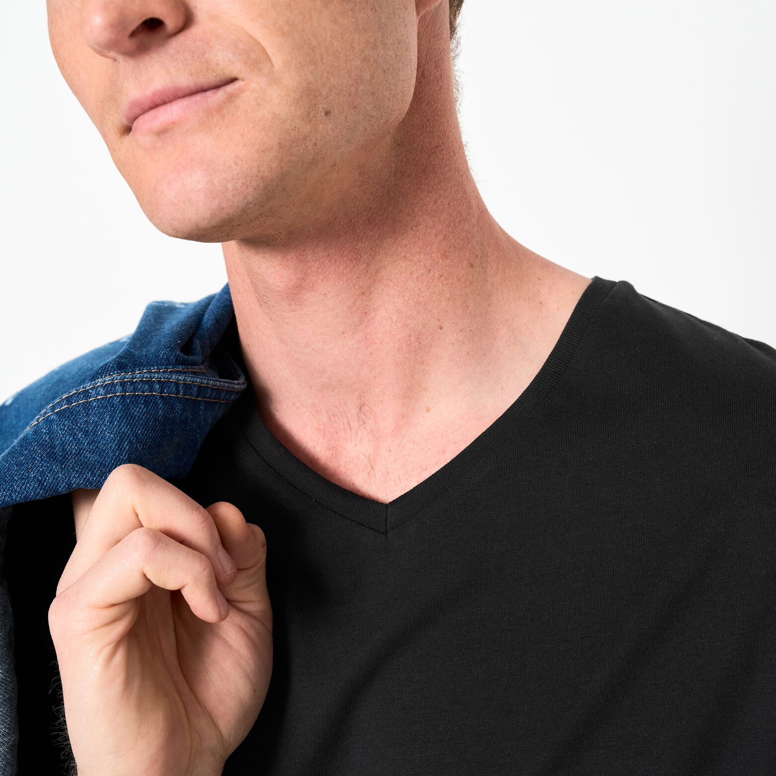 Tee shirt col V en coton