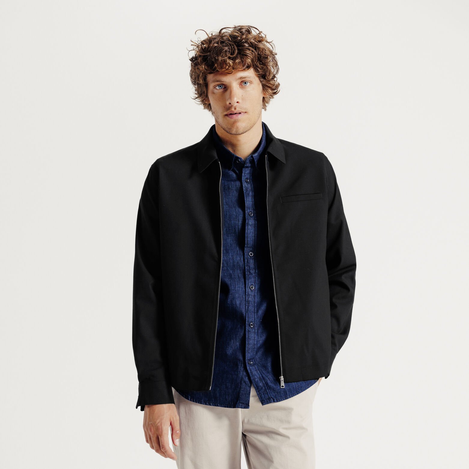 Veste col chemise zipp&eacute;e