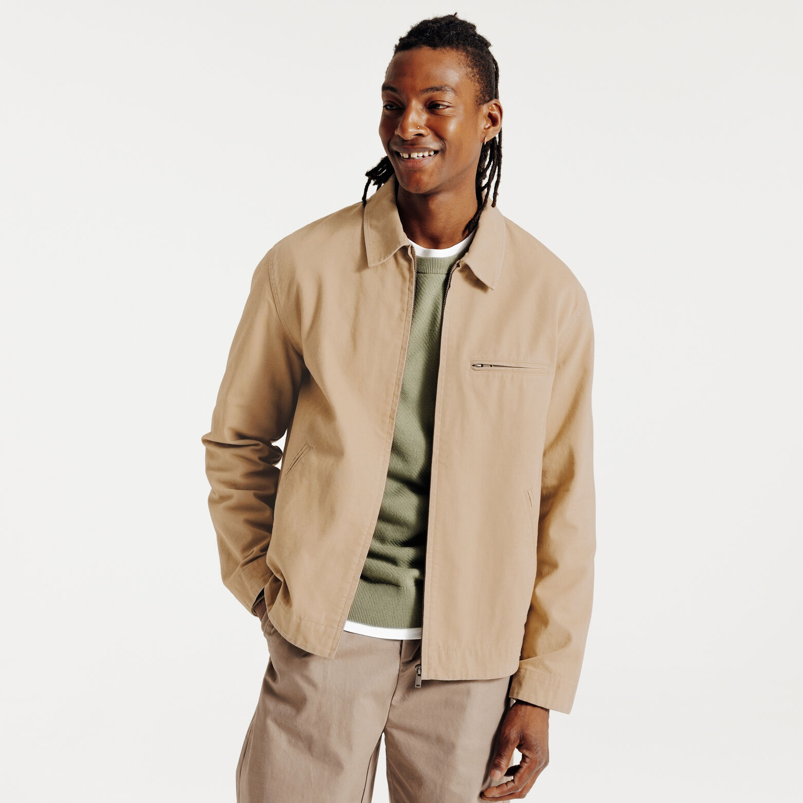 Jack voor tussenseizoen met hemdskraag