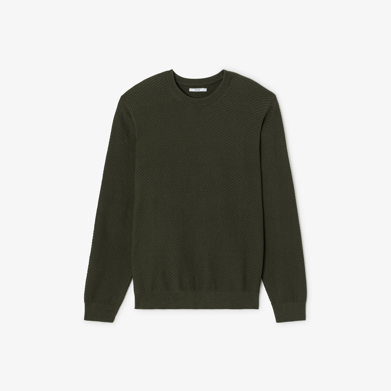 Pull col rond jeux de points fantaisie