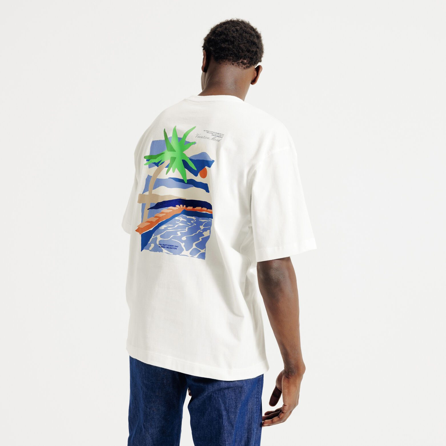 Tee shirt en coton imprim&eacute; devant dos