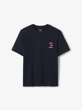 T-shirt in katoen met borduursel op de borst