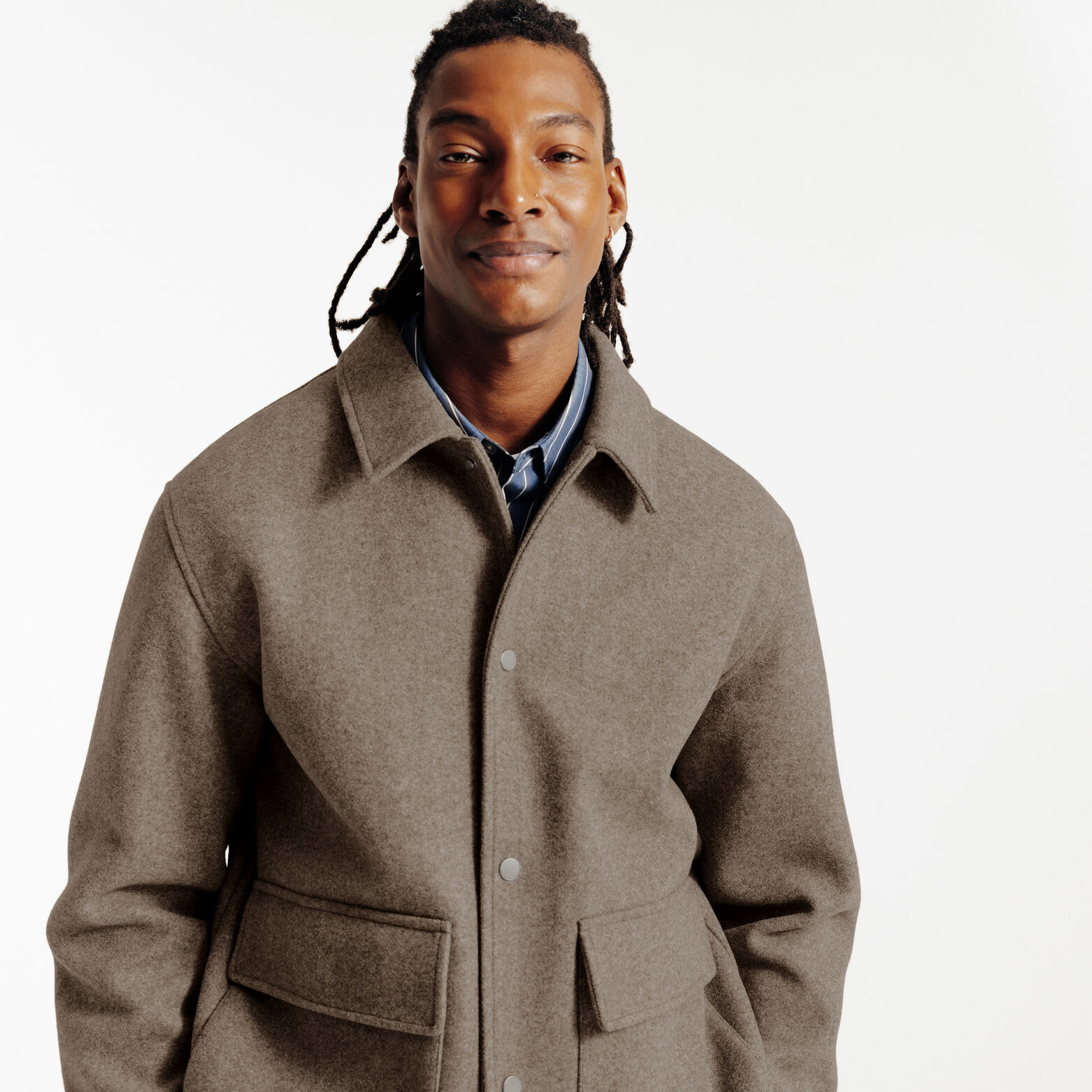 Blouson col chemise pressionn&eacute;