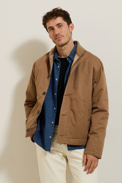 Blouson col ch&acirc;le boutonn&eacute;