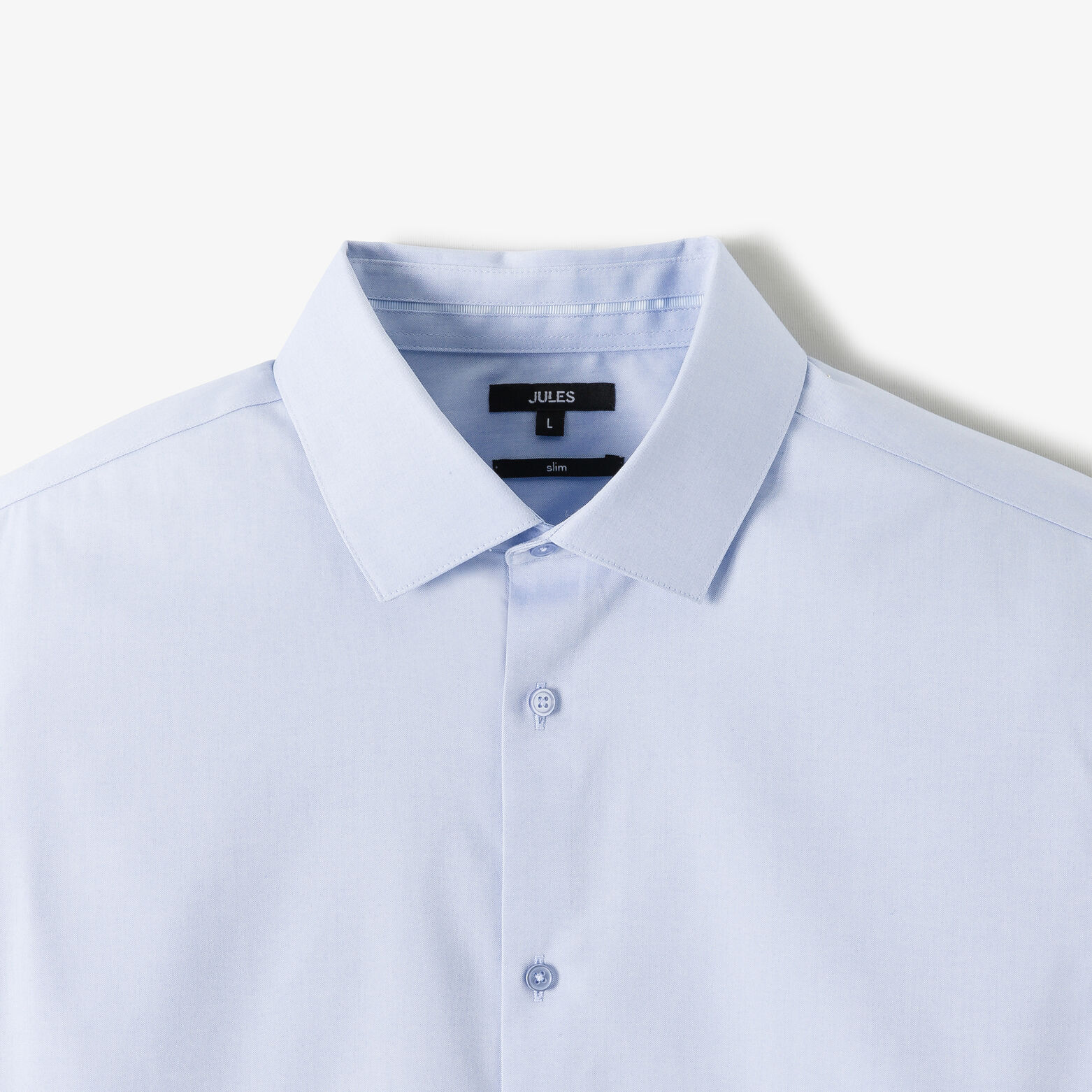 Slim fit effen strijkvrij hemd in katoen