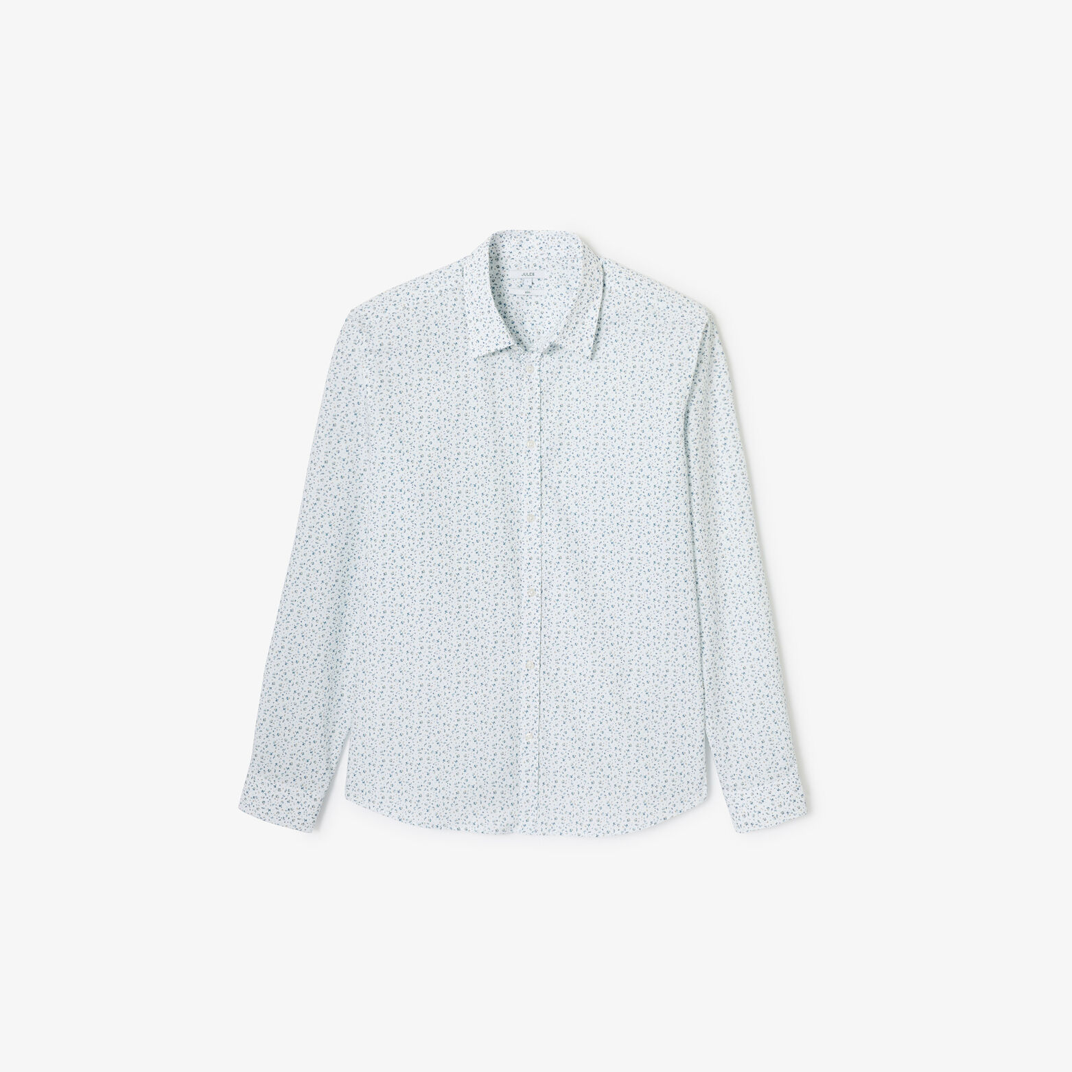 Chemise en coton imprim&eacute; floral slim