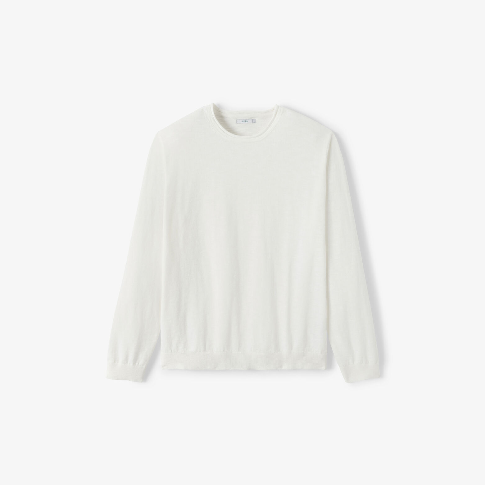 Pull col rond finition roulott&eacute;e