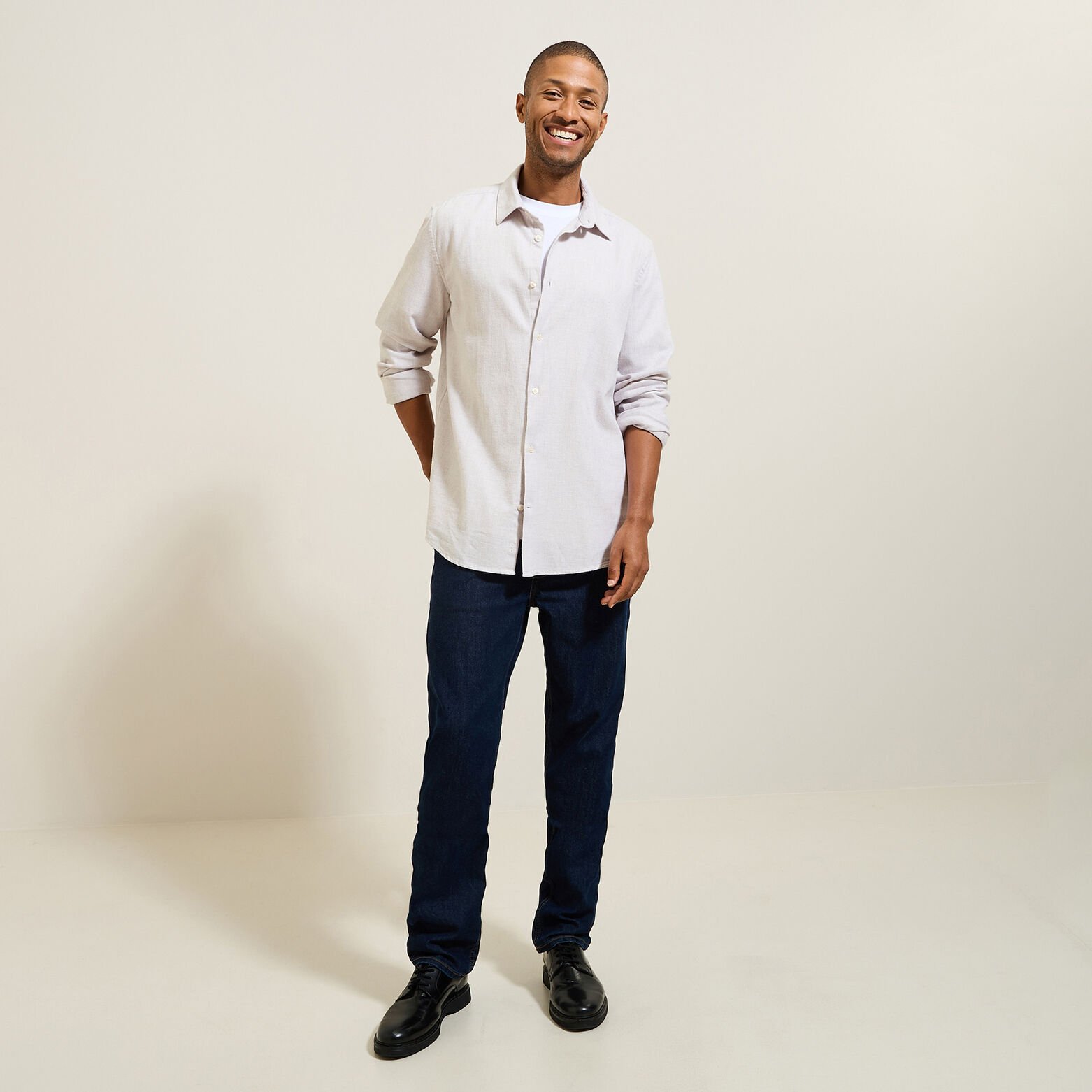 Chemise en coton flanelle col classique