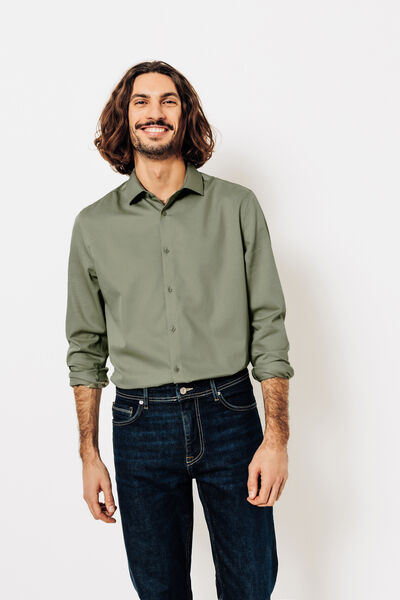 Chemise sans repassage en coton