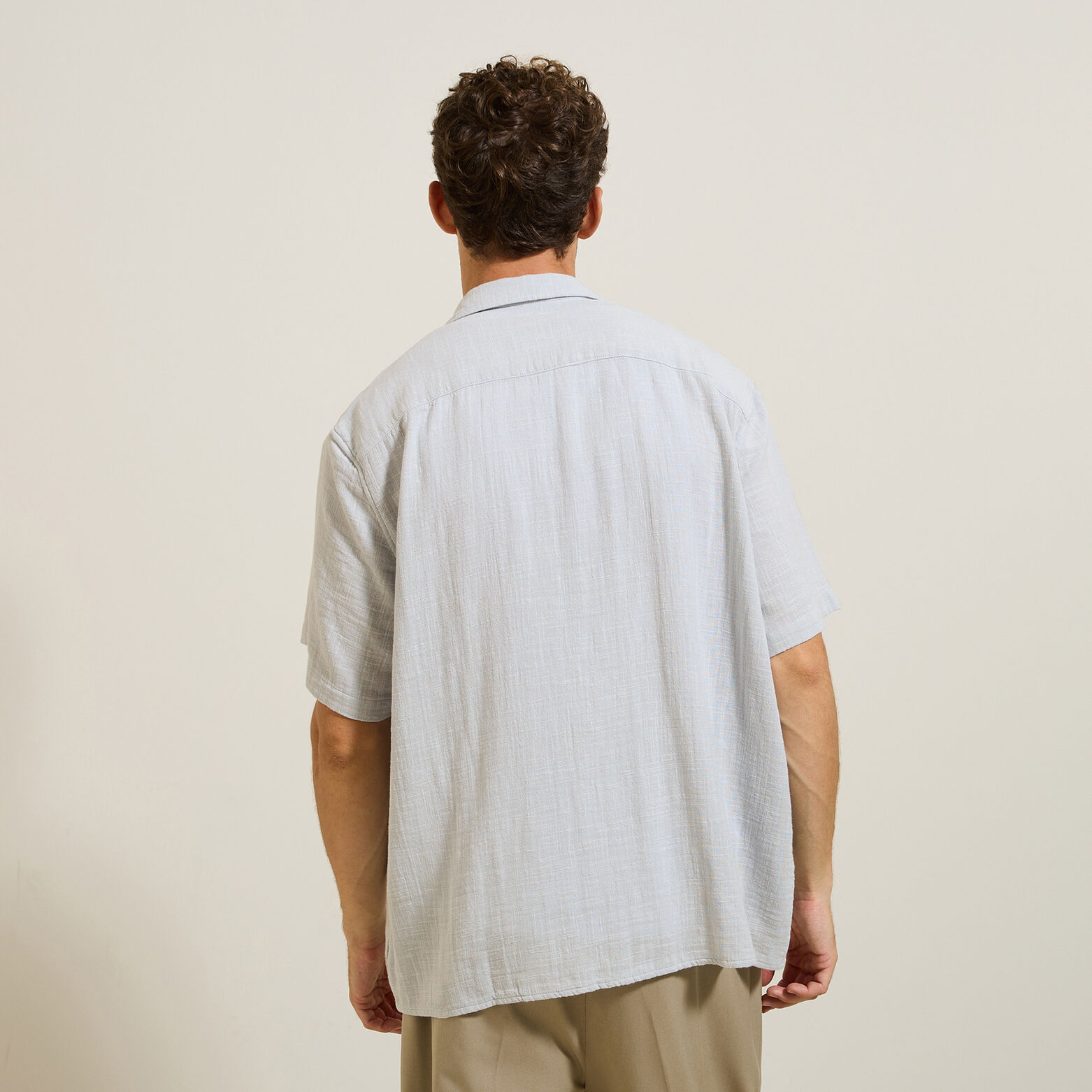 Chemisette en gaze de coton textur&eacute;e