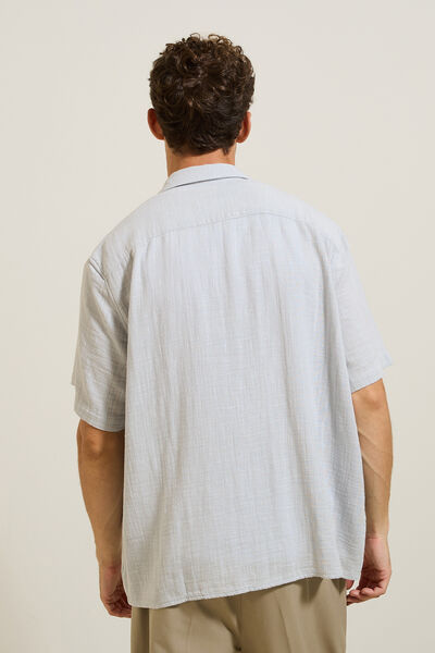 Chemisette en gaze de coton textur&eacute;e