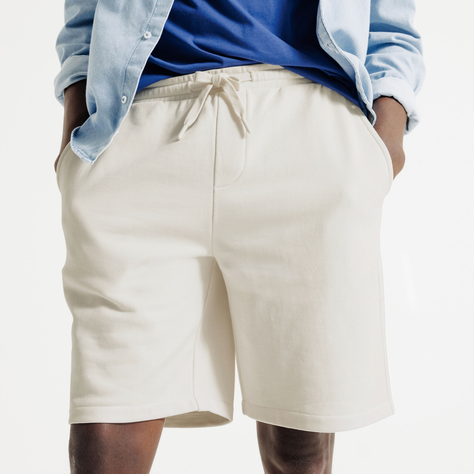 Short en molleton taille &eacute;lastiqu&eacute;e