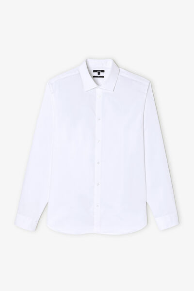 Chemise sans repassage en coton unie slim
