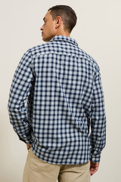 Chemise en coton flanelle &agrave; carreaux