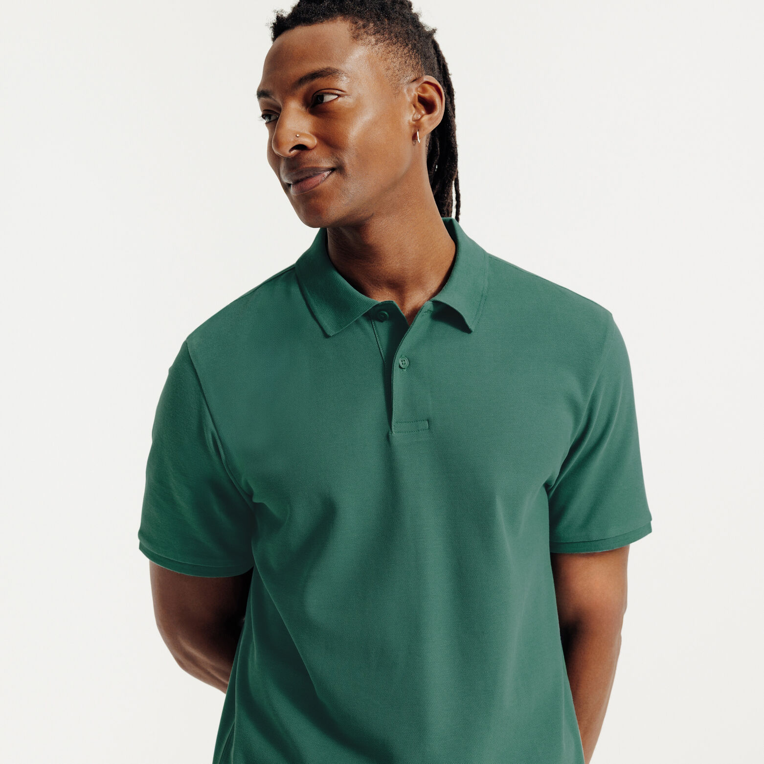 Polo manches courtes piqu&eacute; uni