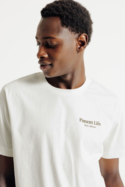 Tee shirt imprim&eacute; devant dos en coton