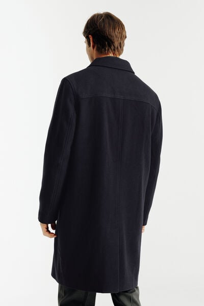 Manteau long col chemise