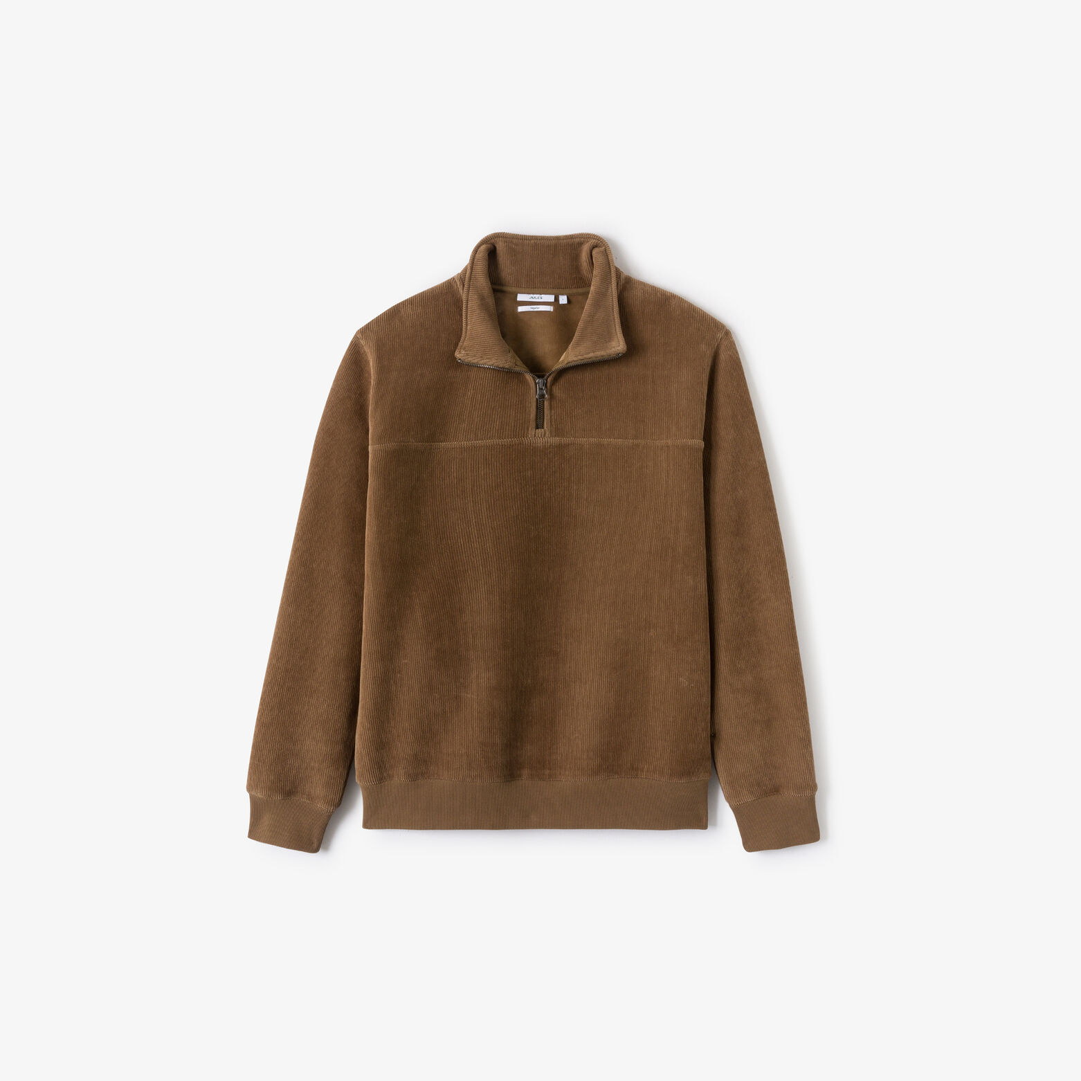 Sweat col montant zipp&eacute; velours