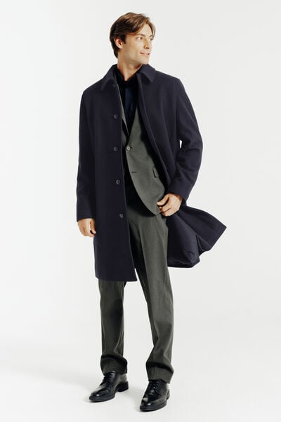 Manteau long col chemise