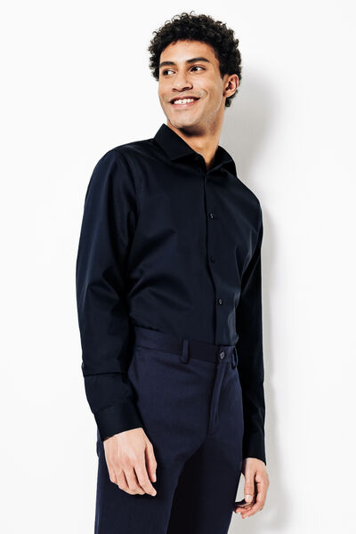 Chemise sans repassage en coton unie slim