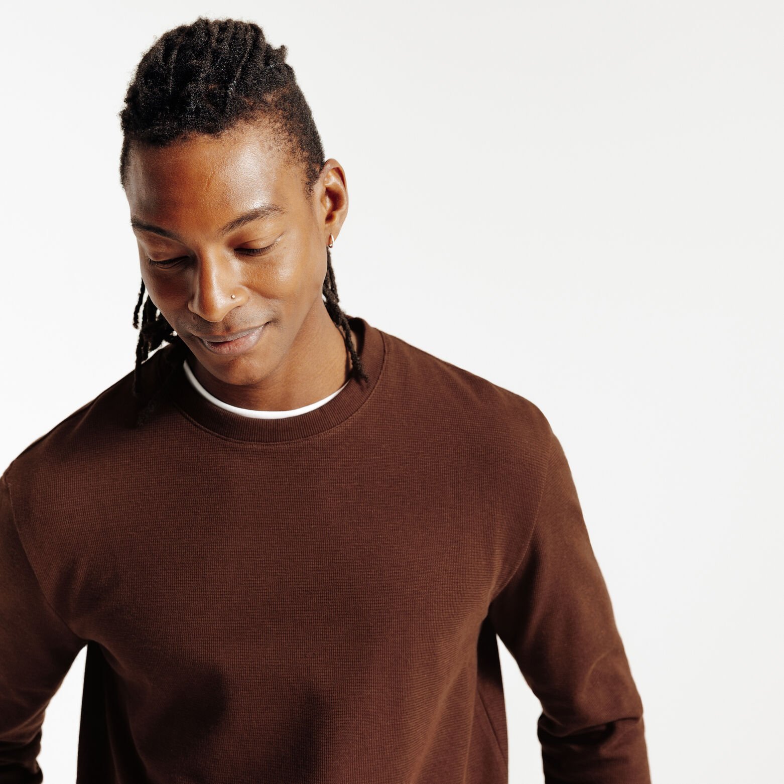 T-shirt lange mouwen in reli&euml;fstof