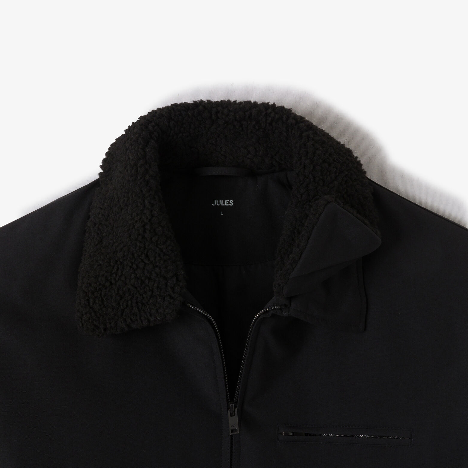 Jack met afneembare hemdskraag in sherpa