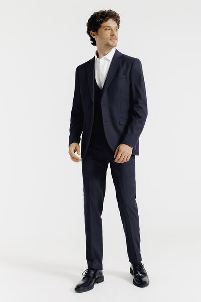 Costume 3 pi&egrave;ces slim - Bleu fonc&eacute;