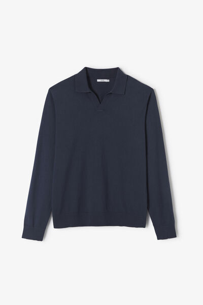 Polo en maille manches longues col resort