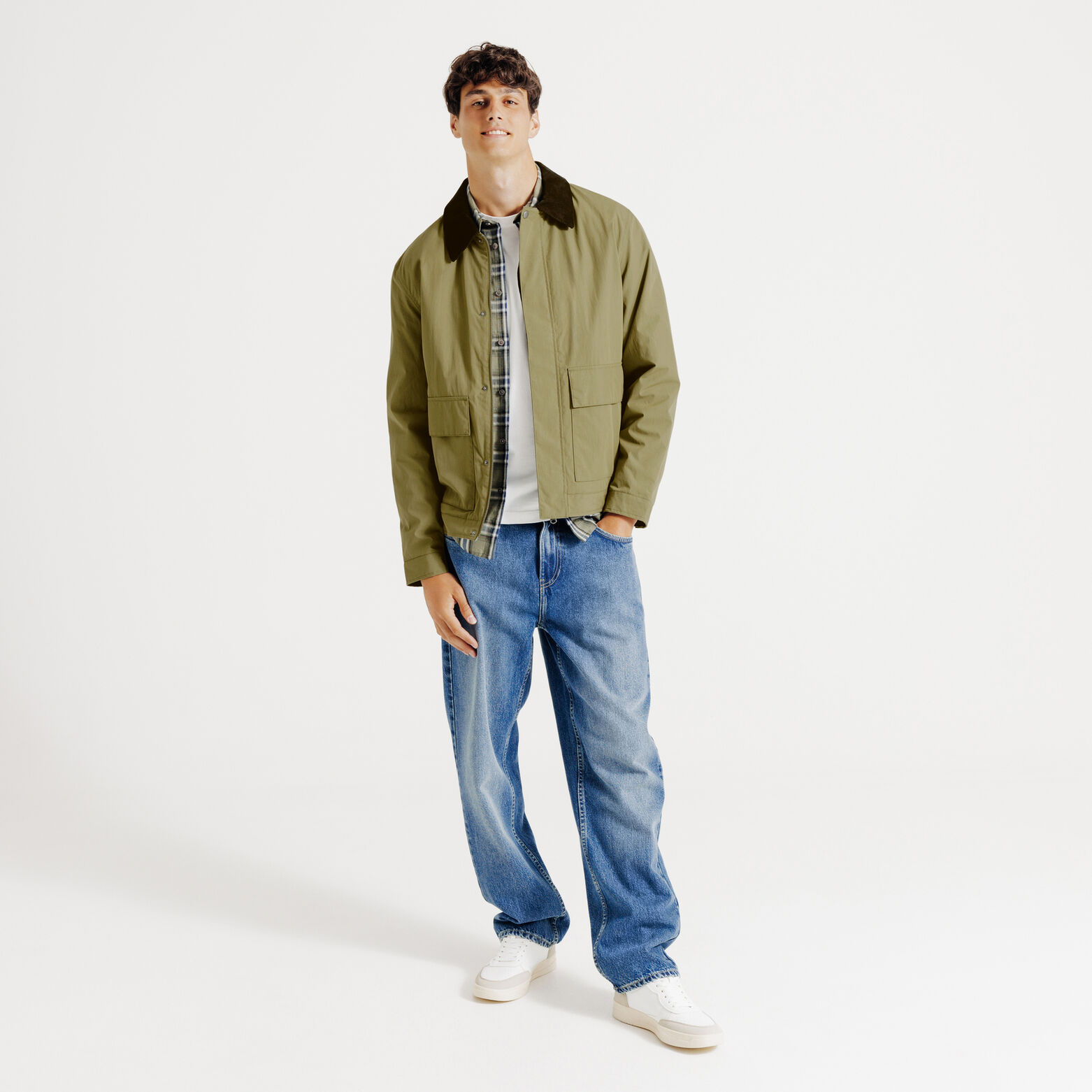 Blouson col chemise velours