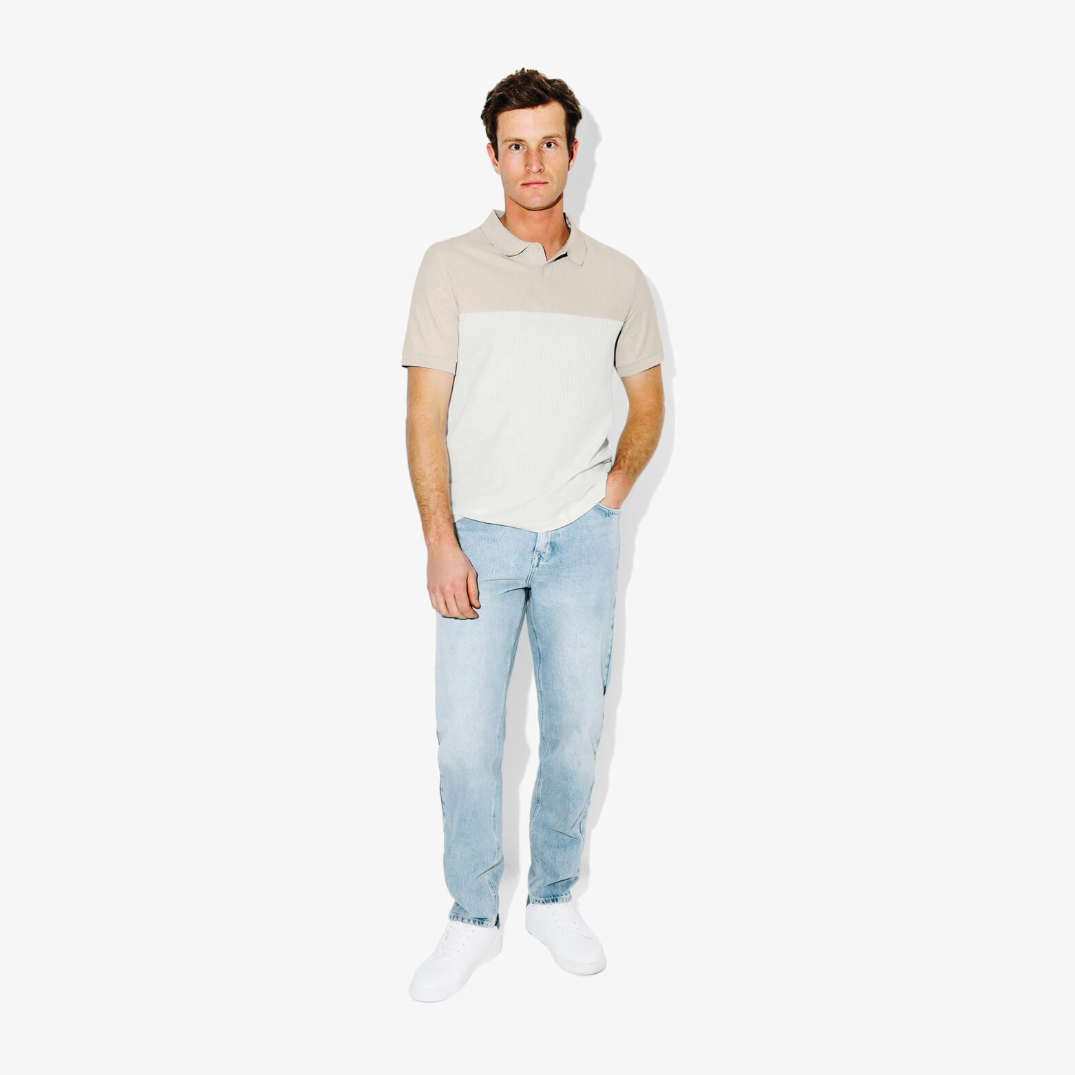 Colorblock polo met korte mouwen