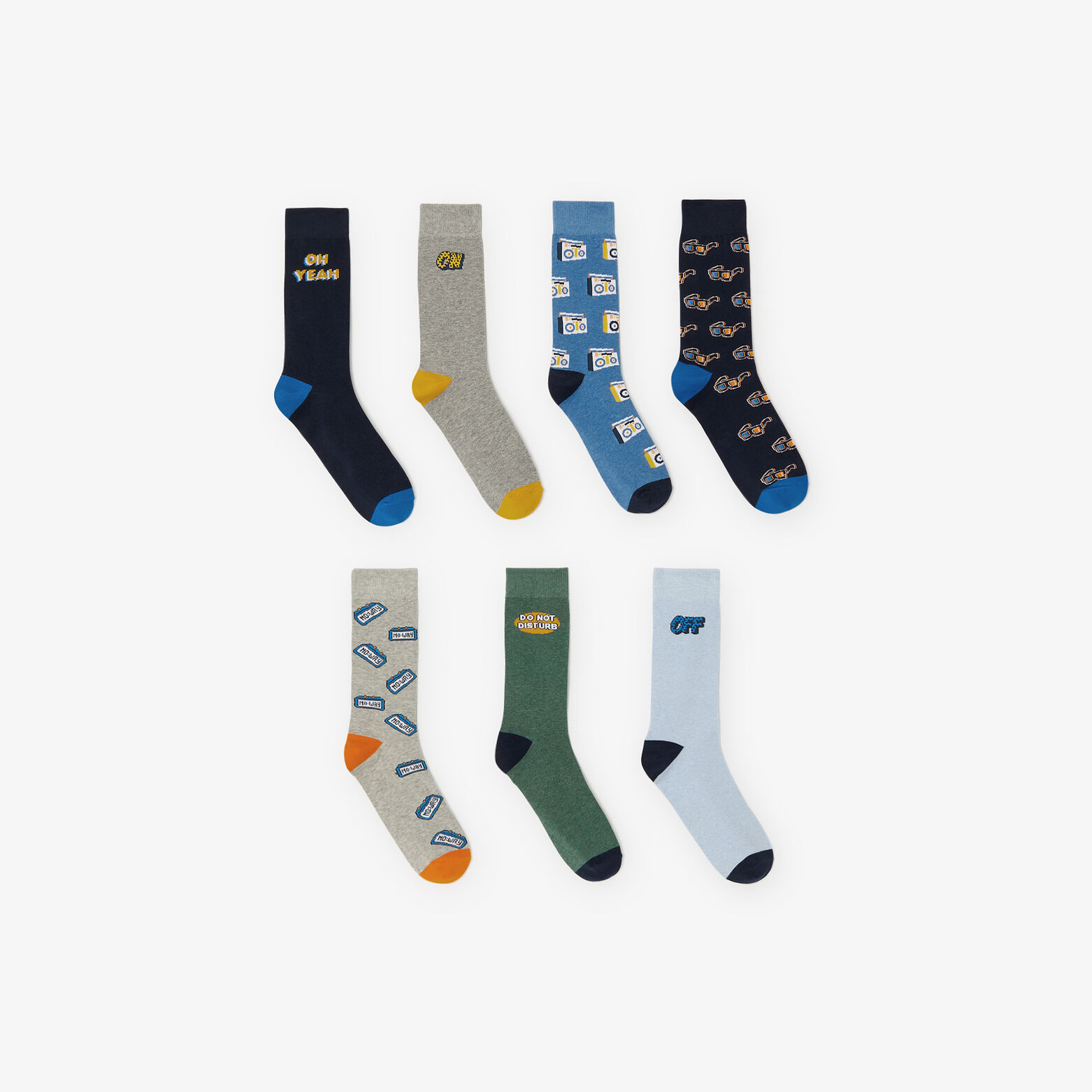 Box engelse versie van 7 paar fantasiesokken