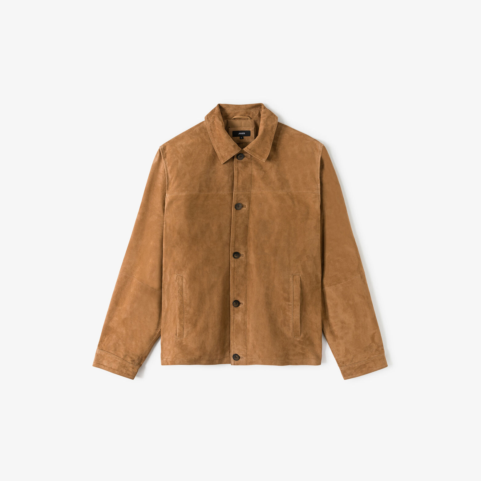 Blouson en cuir boutonn&eacute;