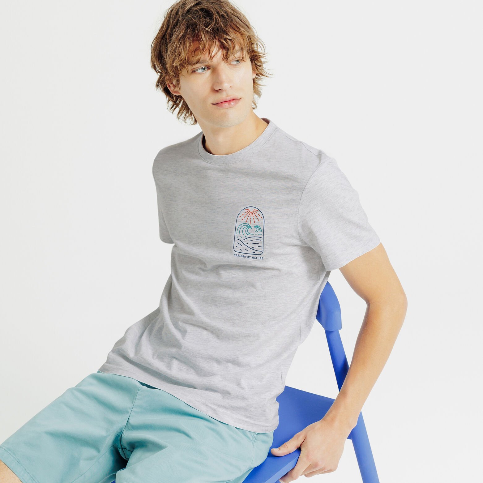 T-shirt ronde hals met print op de borst