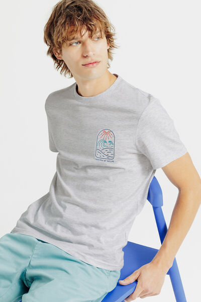 Tee shirt imprim&eacute; poitrine col rond