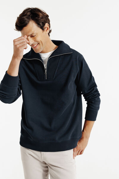 Sweat col camionneur zipp&eacute;