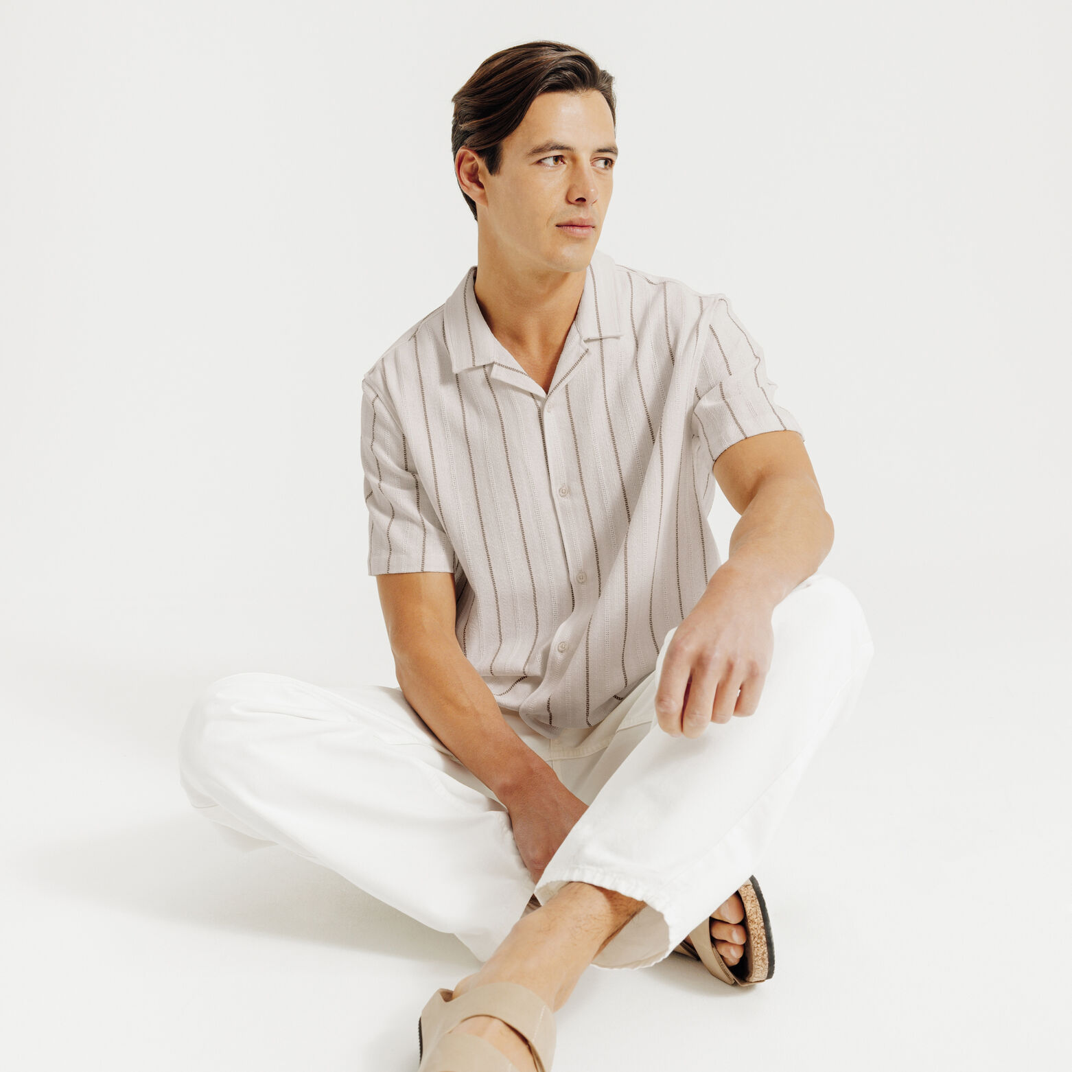 Chemisette en coton ray&eacute;e