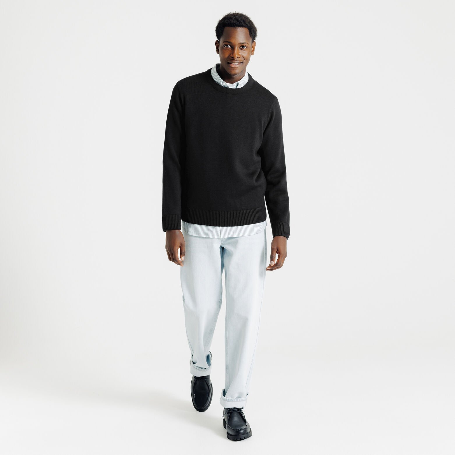 Pull laine col rond Made In France